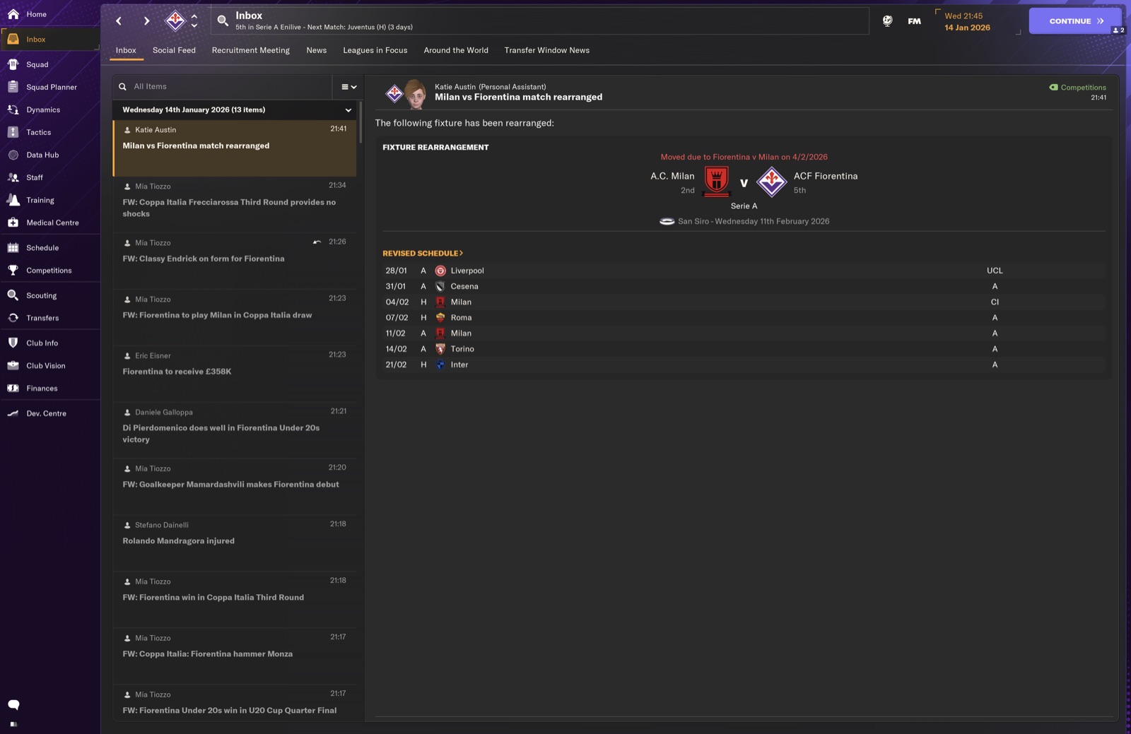 Coppa Italia; Fiorentina 3-1 Monza; Endrick POM 9.4