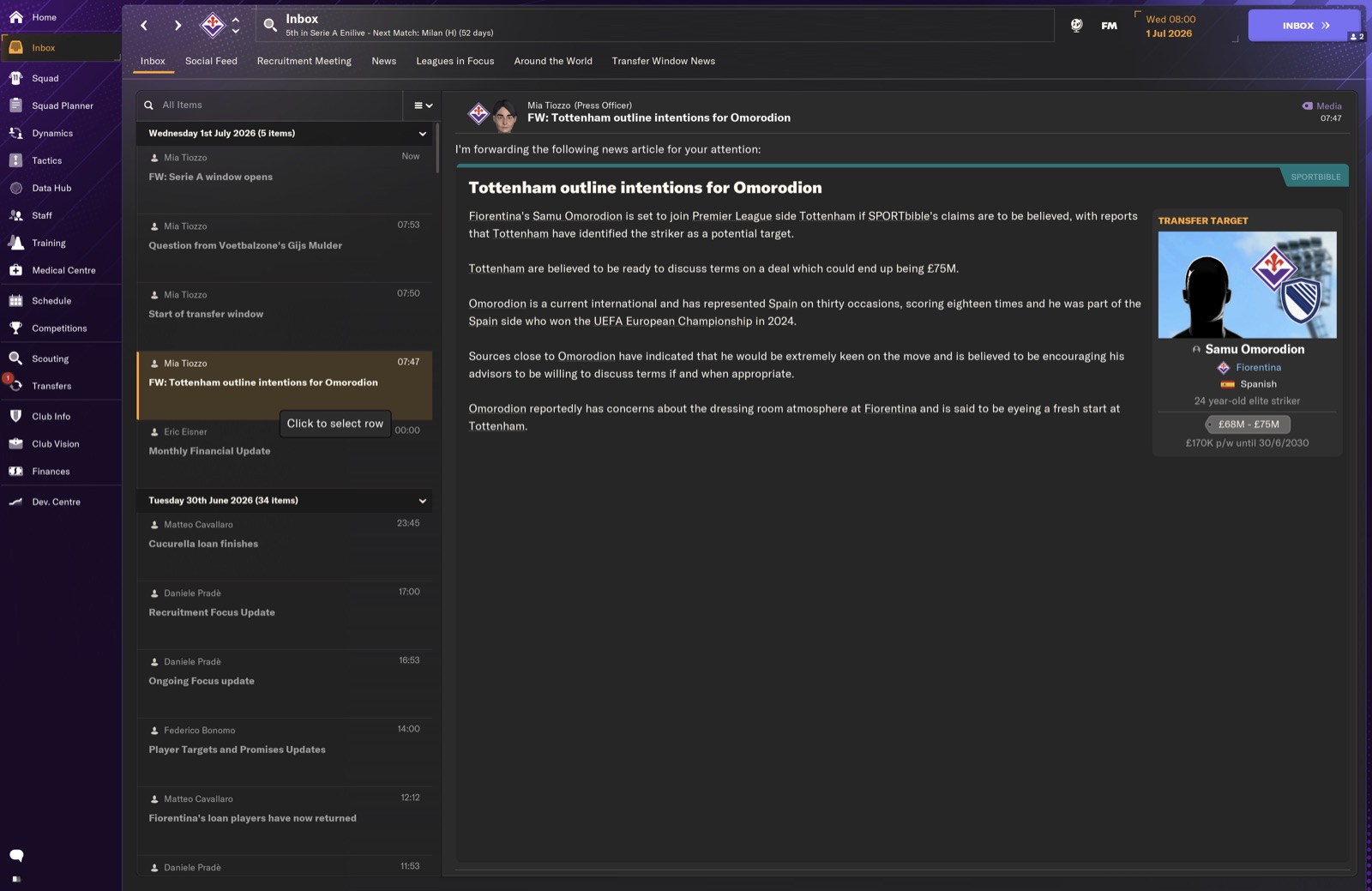 SPORTbible - Tottenham eye Omorodion; £68M-£75M valuation